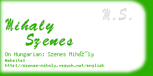 mihaly szenes business card